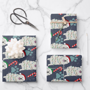 Christmas Great Pyrenees Wrapping Paper Sheets