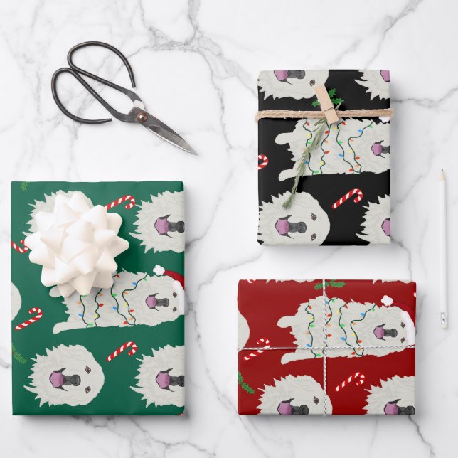 Christmas Great Pyrenees  Wrapping Paper Sheets (Front)
