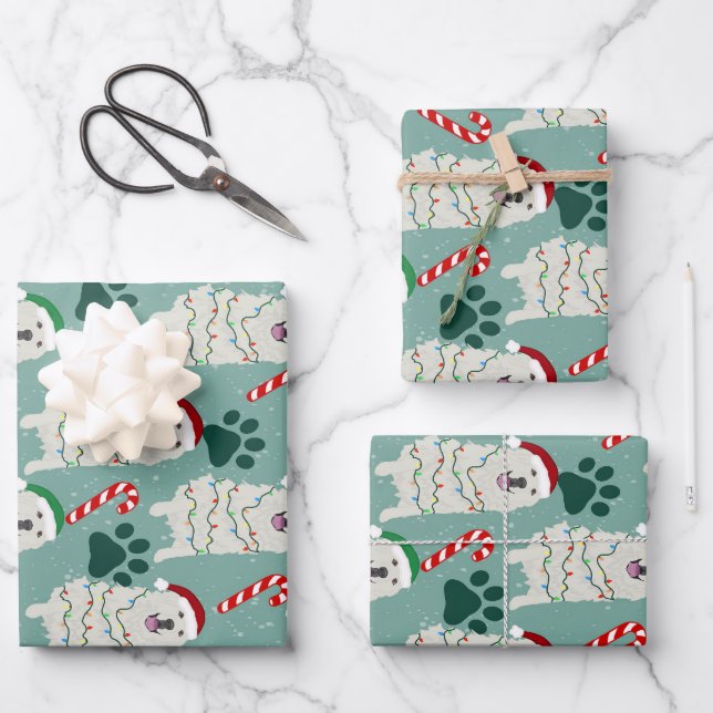 Christmas Great Pyrenees  Wrapping Paper Sheets (Front)