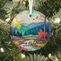 Christmas Great Smoky Mountains Art Couple Married
