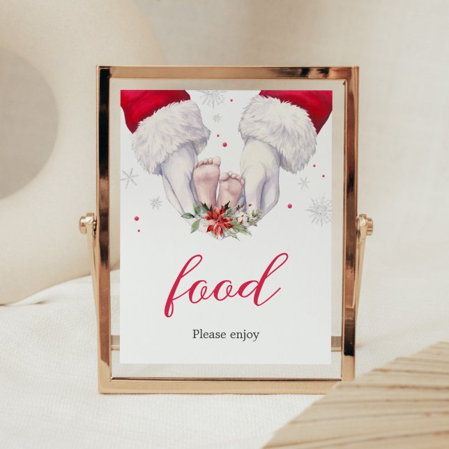 Christmas Greatest Gift Baby Shower Food Poster (Santa Christmas Greatest Gift Baby Shower Food Sign)