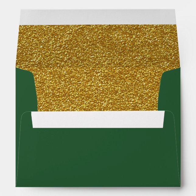 Christmas Green and Gold Custom Envelope (Back (Bottom))