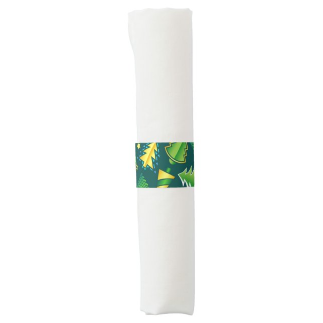 Christmas Green and Gold Tree     Napkin Bands (Front)