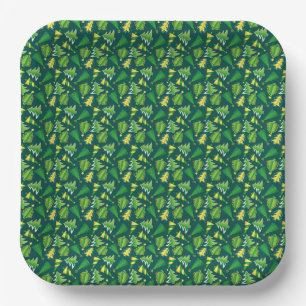 Christmas Green and Gold Tree   Paper Plates