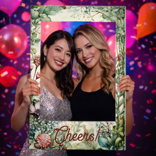 Christmas Green and Red Foliage Selfie Frame