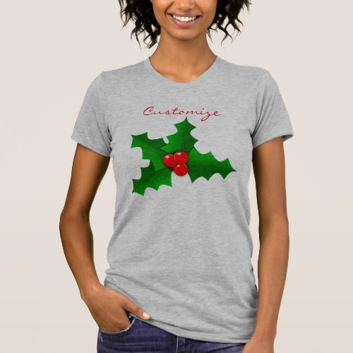 Christmas Green and red holly Thunder_Cove T_Shirt