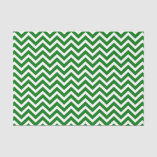 Christmas Green and White Chevron ZigZag Tissue Paper