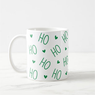 Christmas Green and White Coffee Mug Ho Ho Ho