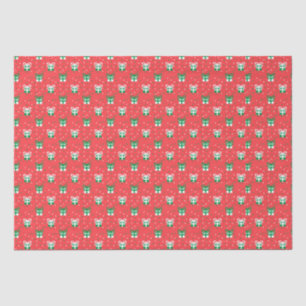 Christmas Green and White Presents with Poke A Dot Tissue Paper