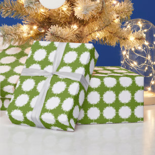Christmas green and white wrapping paper