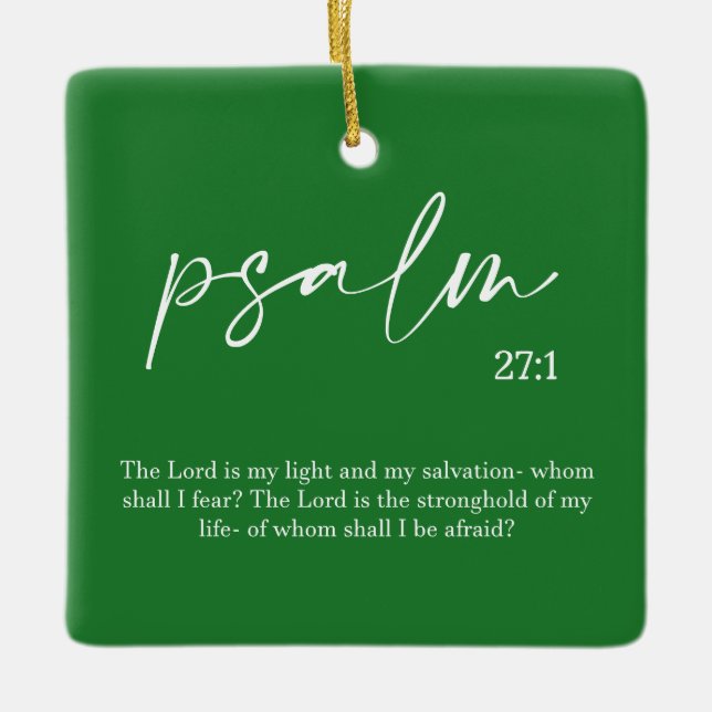 Christmas Green Bible Verse  Ceramic Ornament (Front)