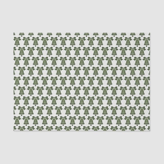 Christmas Green Christmas Bells Tissue Paper (Front)