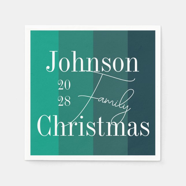 Christmas Green Christmas Party Napkins (Front)