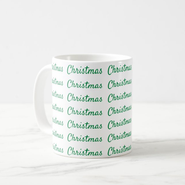 Christmas green coffee mug (Front Left)