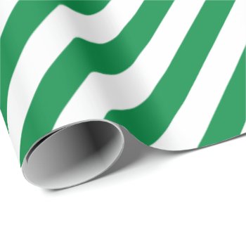 Christmas Green Color White Stripes Xmas Holiday Wrapping Paper by Kullaz at Zazzle