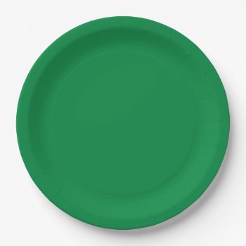 Christmas Green Color Xmas Holiday Paper Plates by Kullaz at Zazzle