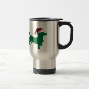 Christmas Green Dachshund Travel Mug