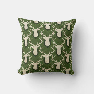 Christmas Green Deer Woodland Pillows