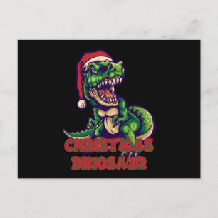 Christmas Green Dinosaur Dinosaur Design Postcard