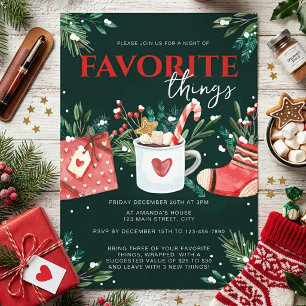 Christmas Green Festive Favorite Things Party Invitation