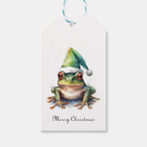 Christmas Green Frog Gift Tags
