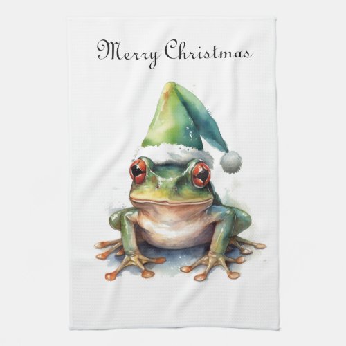 Christmas Green Frog Kitchen Towel