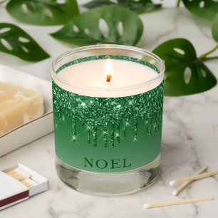 Christmas Green Glitter Drips  Scented Candle