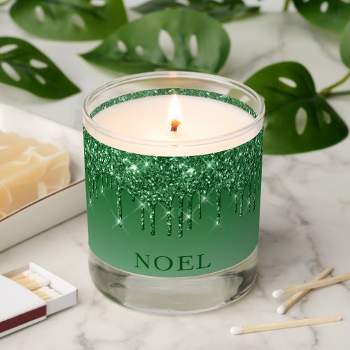 Christmas Green Glitter Drips  Scented Candle
