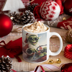 Christmas Green Goblin #2 riding a snowmobile Coffee Mug