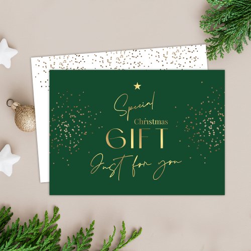 Christmas Green Gold Glitter Gift Certificate