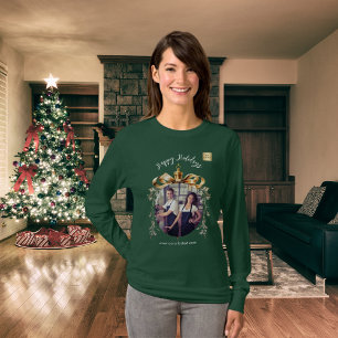 Christmas green gold team photo logo ornament T-Shirt