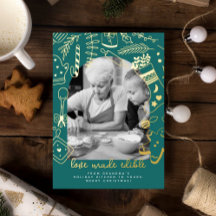 Christmas Green Holiday Baking Foil Holiday Card