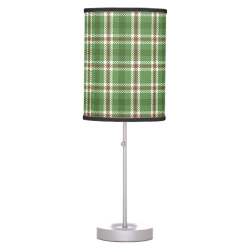 Christmas Green Holiday Farmhouse Country Plaid Table Lamp