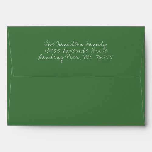 Christmas Green Holiday Personalized Envelope