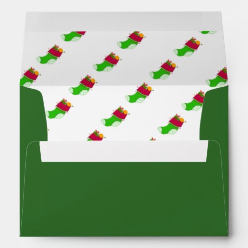 Christmas Green Holiday Sock Envelope