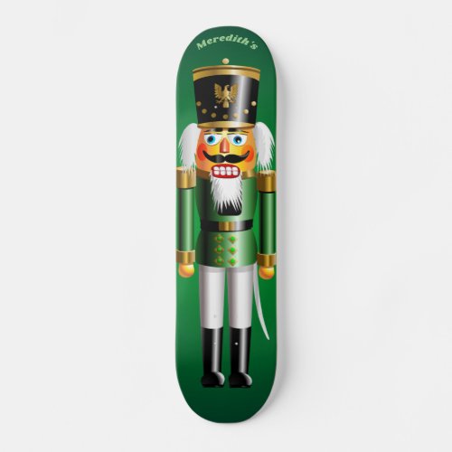 Christmas Green Nutcraker Toy Soldier Skateboard