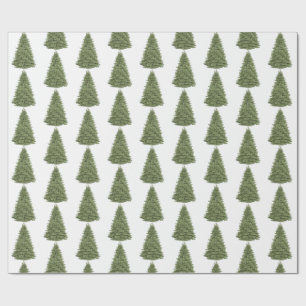 Christmas Green Pine Tree Wrapping Paper