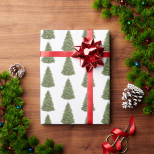 Christmas Green Pine Tree Wrapping Paper
