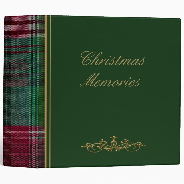 Christmas Green Plaid 2" Photo Album Binder (Front/Spine)