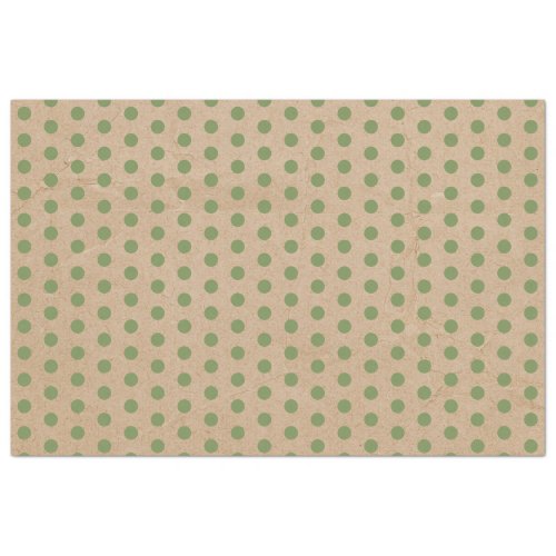 Christmas Green Polka Dots Kraft  Tissue Paper