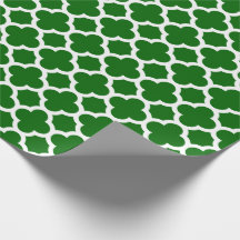 Christmas Green Quatrefoil Trellis Pattern