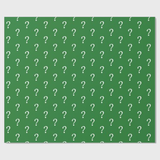 Christmas Green Question Mark Wrapping Paper Zazzle