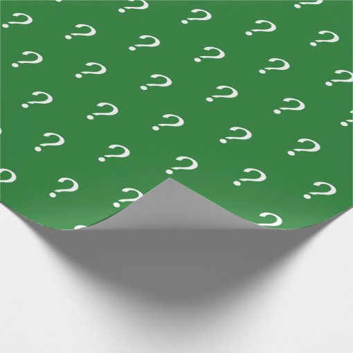 Christmas Green Question Mark Wrapping Paper Zazzle