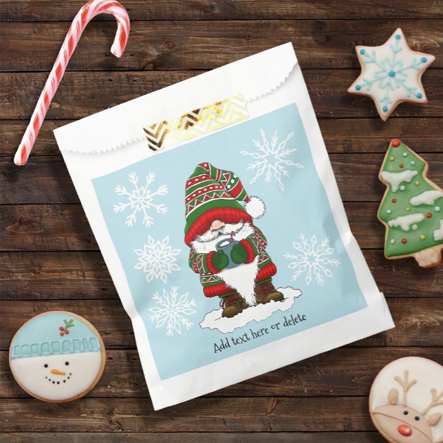 Christmas Green Red Gnome Cute Favor Bag (Creator Uploaded)