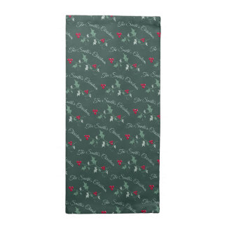 Christmas green red holly berry custom pattern cloth napkin