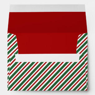 Christmas Green Red Striped Pattern Envelope