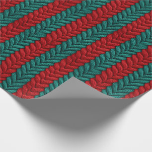 Christmas Green & Red Warm Knitting Wrapping Paper