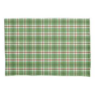 Christmas Green Rustic Holiday Plaid Farmhouse Pillow Case