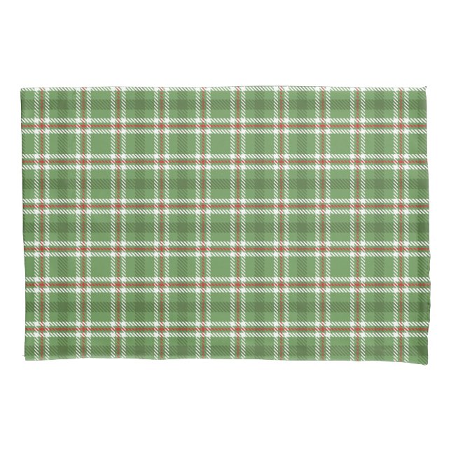 Christmas Green Rustic Holiday Plaid Farmhouse  Pillow Case (Front)
