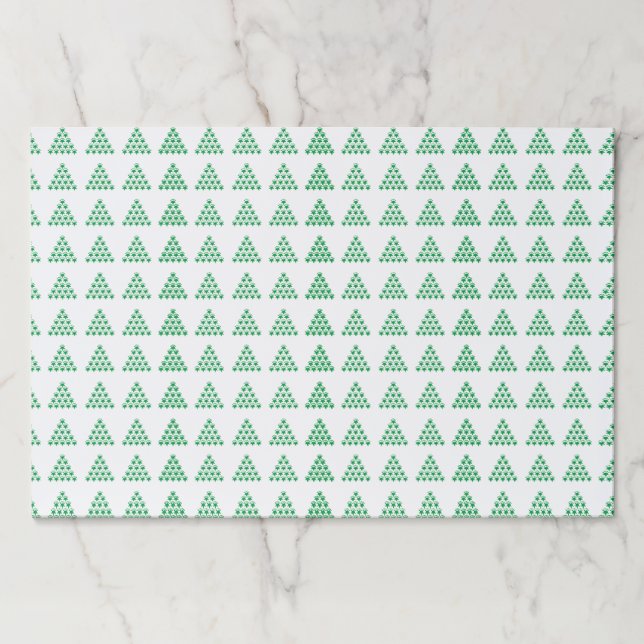 Christmas Green snowflakes Trees paper placemats (Front)